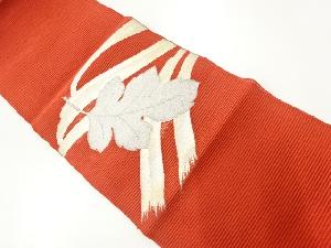 リサイクル　絽　葉模様織り出し名古屋帯